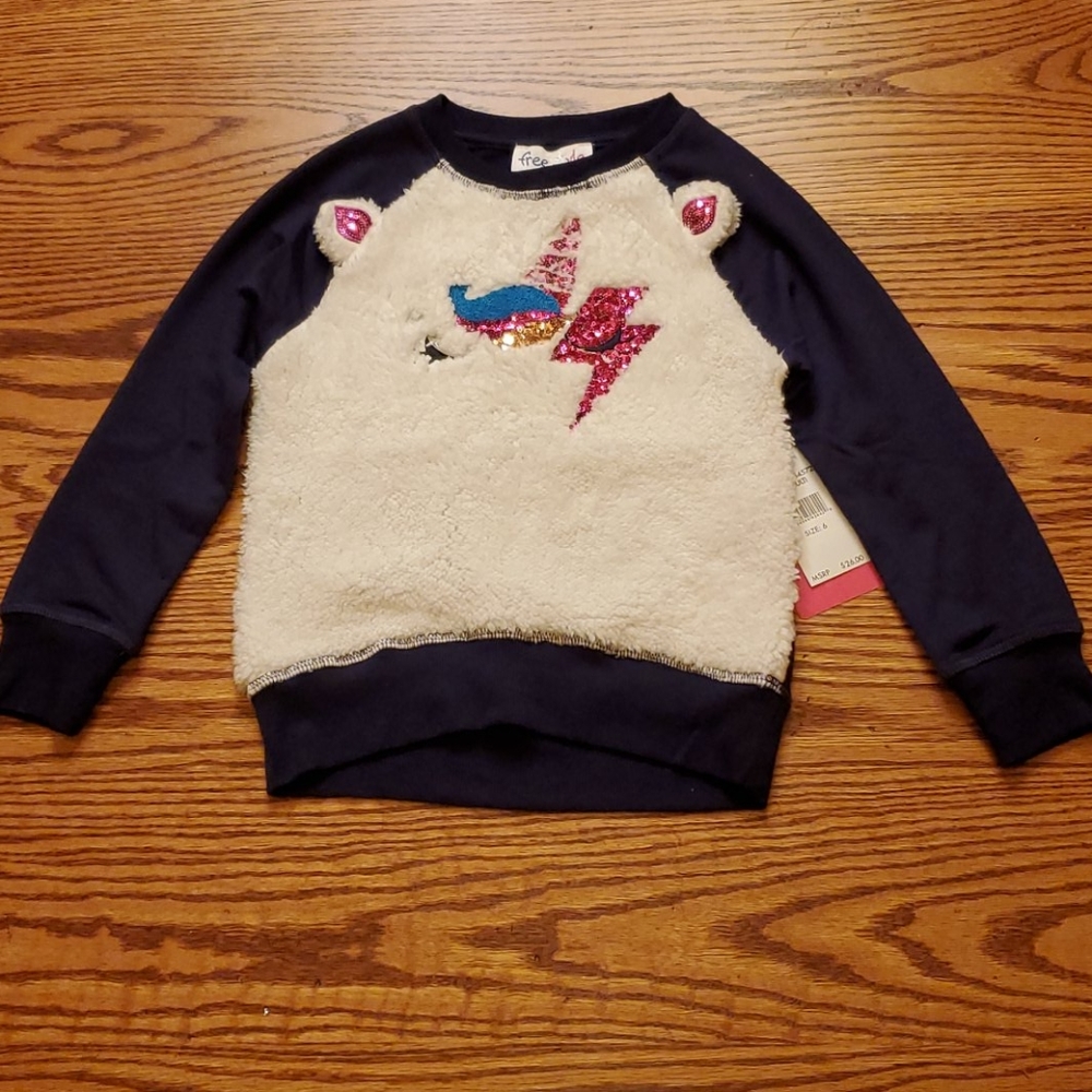 NEW Girls Sequin Unicorn Freestyle Sweatshirt